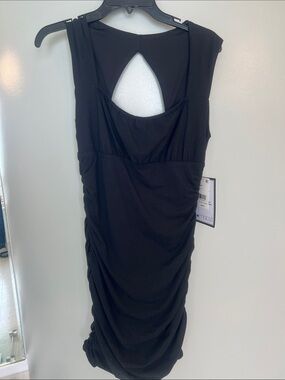 Emerald Sundae Black Backless Ruched Bodycon Dress